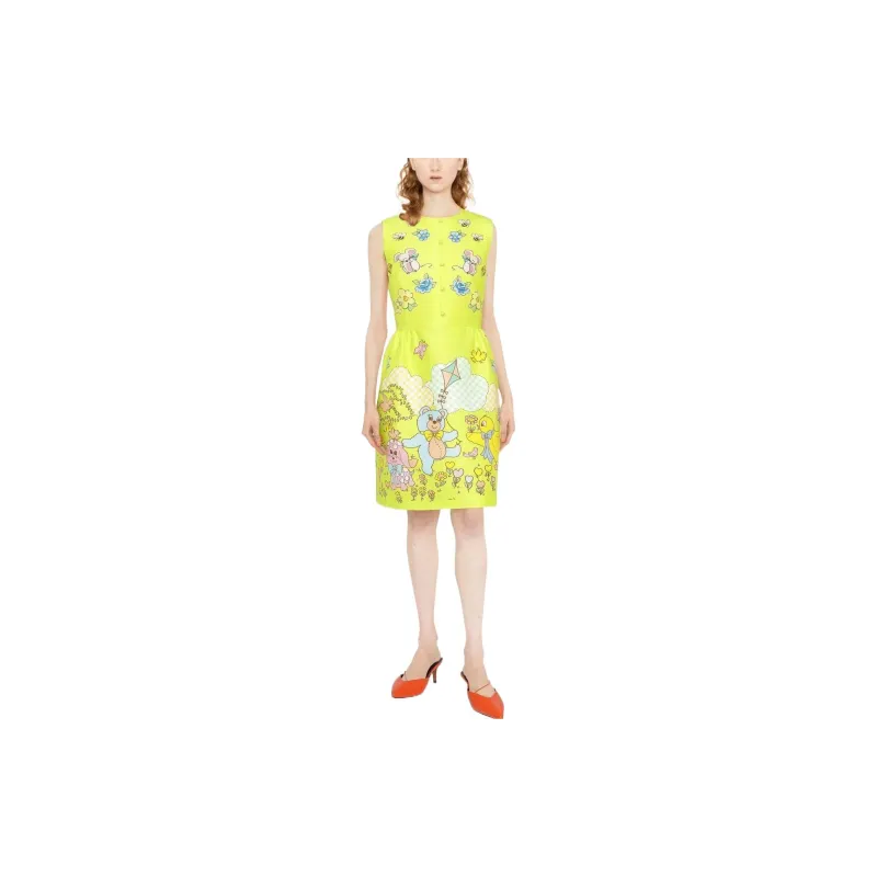 MOSCHINO Sleeveless Dresses Women's Yellow-1