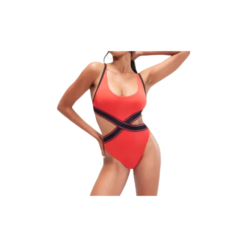 Speedo FLU3NTE Convertible Cut Out Swimsuit One-piece Swimsuit Women's Red-3