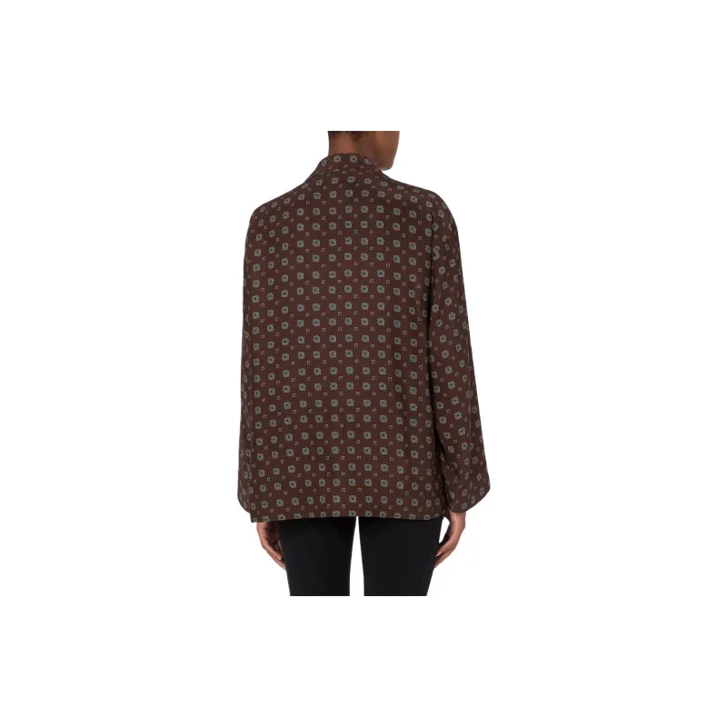 MOSCHINO Satin Tie Printed Shirt-2