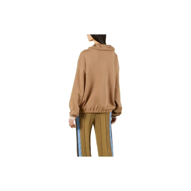 GUCCI X Adidas Cotton Jersey Sweatshirt Dark Beige-2