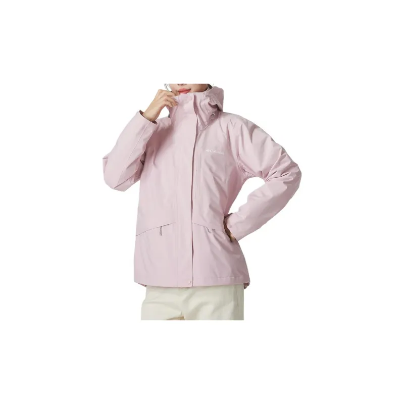 Columbia 2024 Fall New Arrival Waterproof And Warm Windbreaker Jacket Women's Pink-4