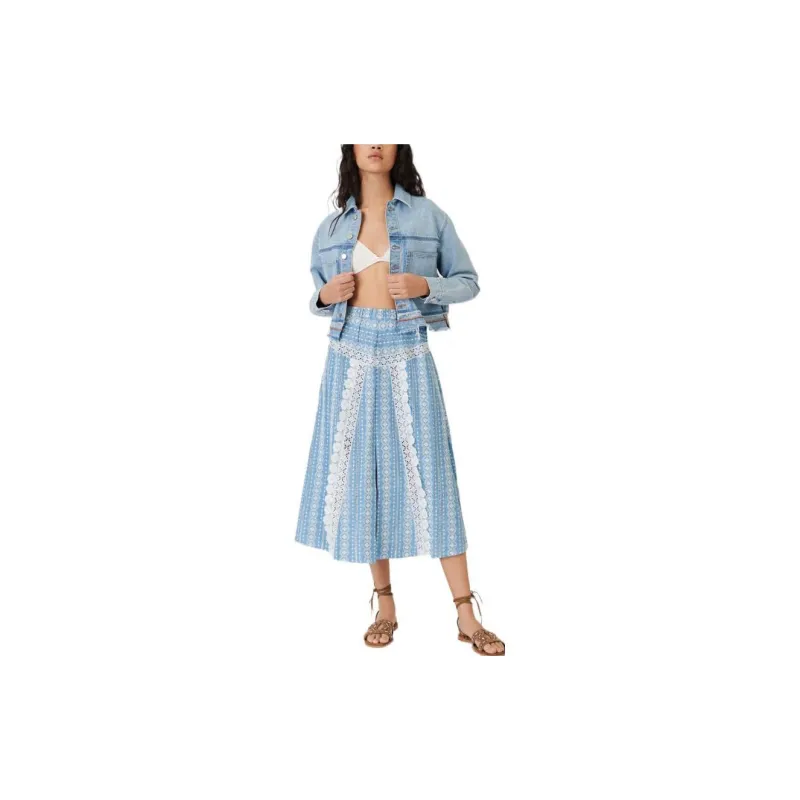 Maje Casual Long Skirts Women's Light Blue-2