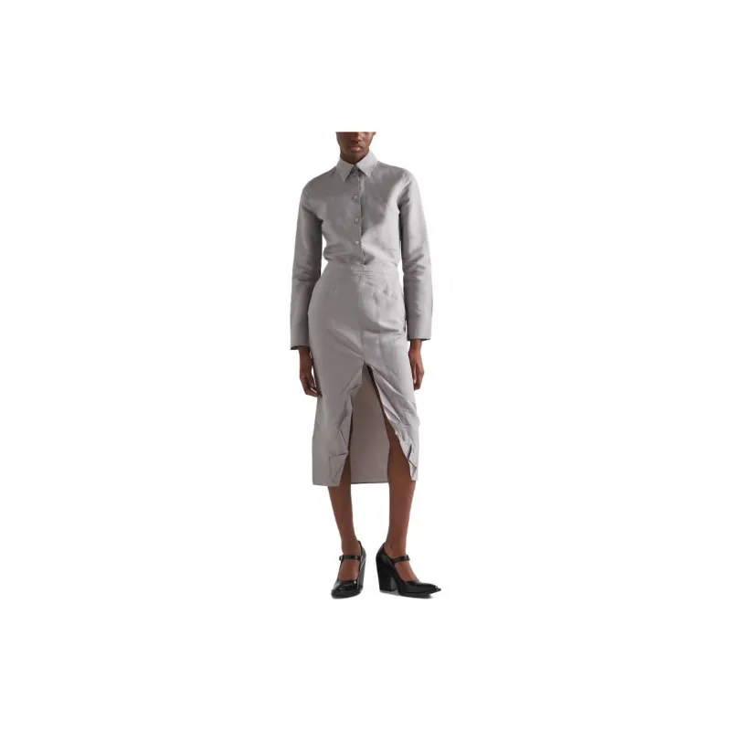 PRADA SS23 Shirt Women's Gray White Steel-2