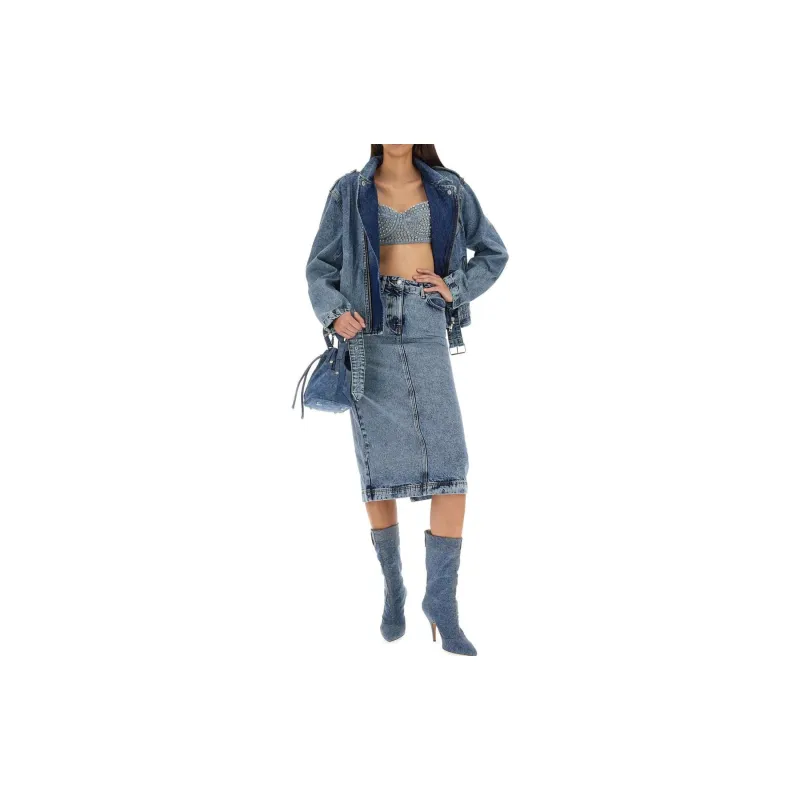 MOSCHINO Denim Jackets Women's Blue-2