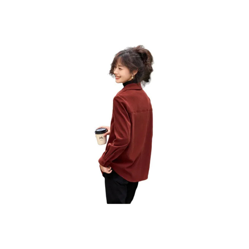 Mo Han Yi Mei Shirt Women's Burgundy-3