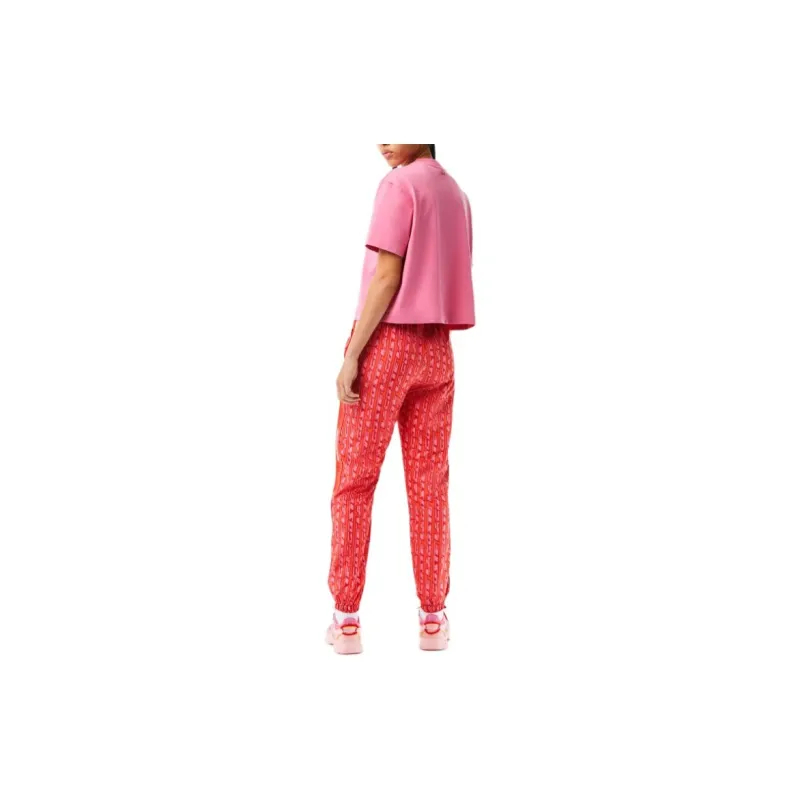 LACOSTE Knitted Sports Pants Women's Orange Red-2