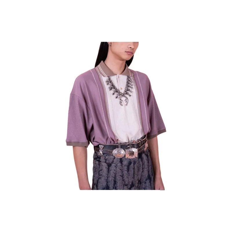 Kapital Tequila Jacquard Jersey Box Polo 'Purple'-3