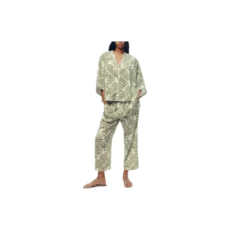 ZARA Casual Pants Women's Green-2