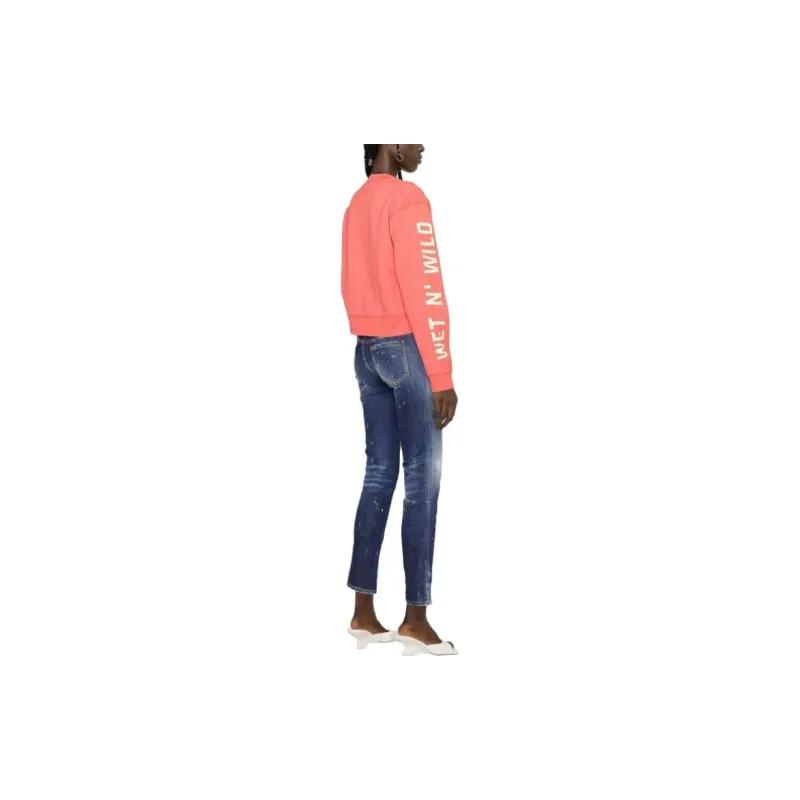 DSQUARED 2 Paint Splatter Effect Cropped Jeans-4