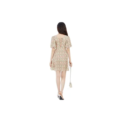 Fragment Short Sleeved Dress Women's Pink