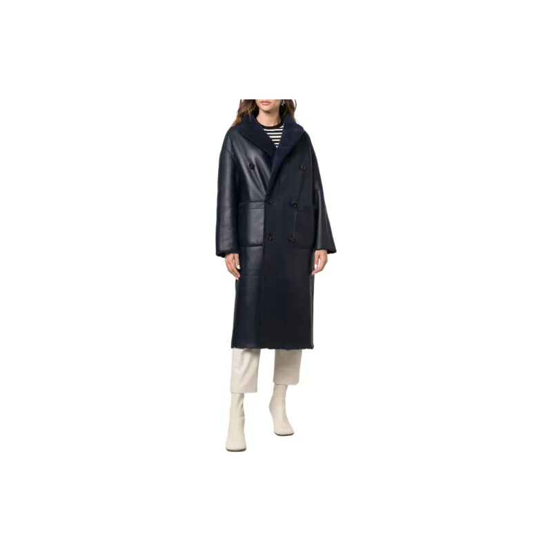 Blancha Double breasted Reversible Shearling Coat-4