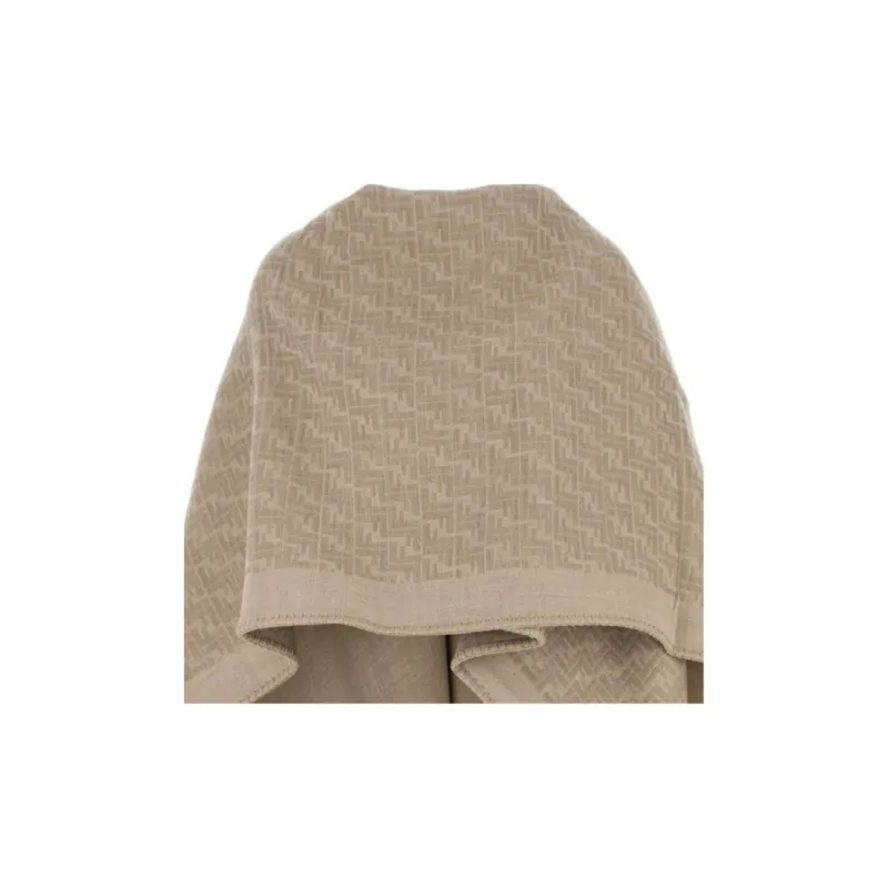 FENDI FF-motif Asymmetric Poncho-2