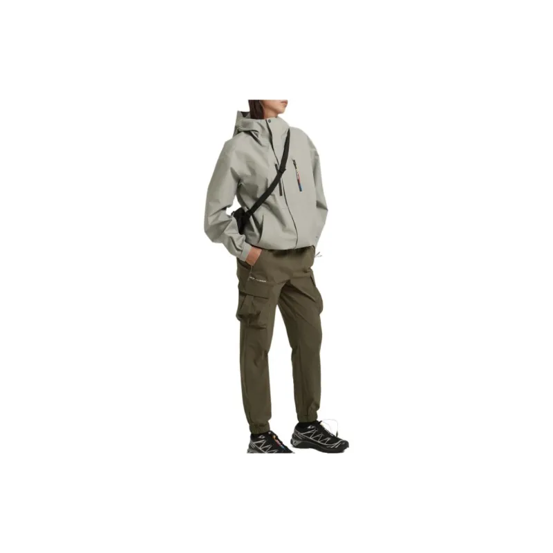 SALOMON PATROLLER RACE FLAG GTX OUTDOOR Korea Line Collection Down Jacket Women's Light Gray-4