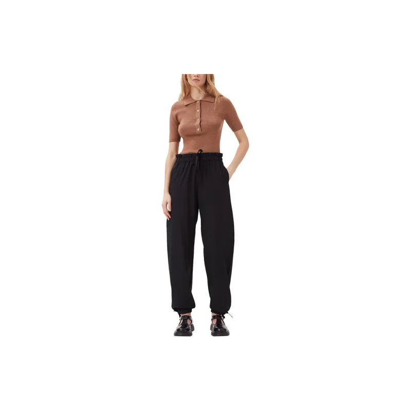 GANNI Drawstring Elastic Waist Trousers-1