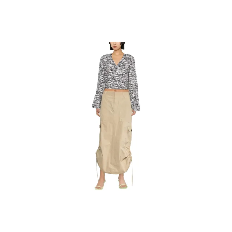 PALM ANGELS Waves Cotton Blouse-3