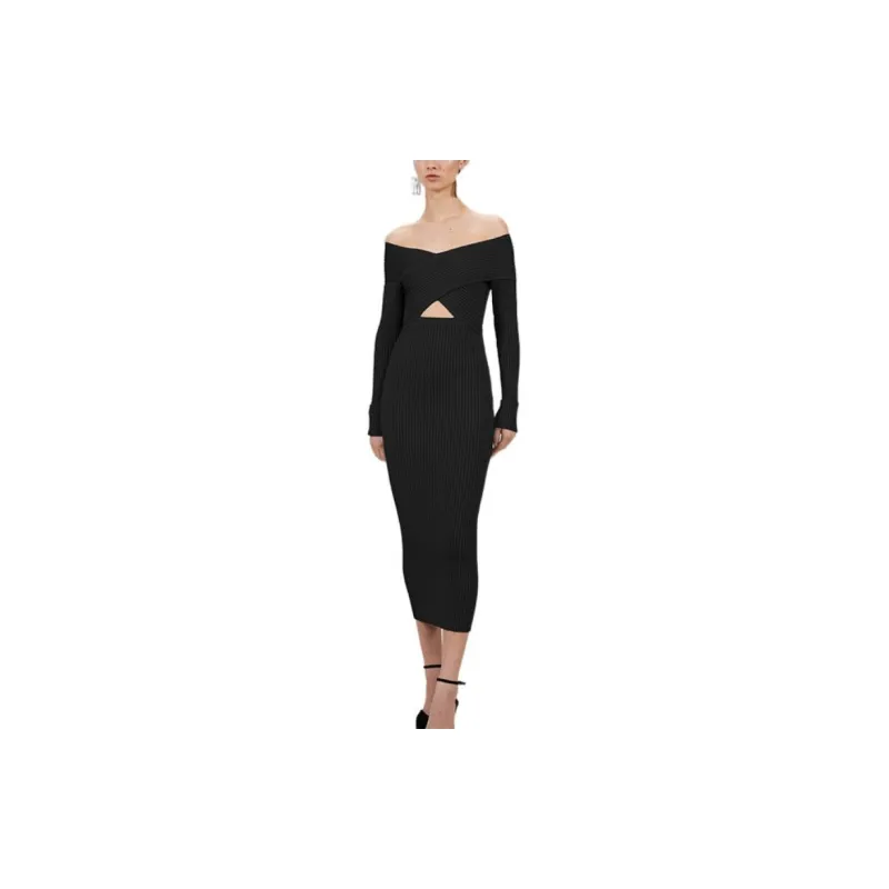 Self portrait Long Sleeved Dresses Women's Black-3