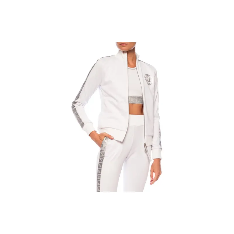 FENDI Ff Track Jacket 'White/Silver'-1