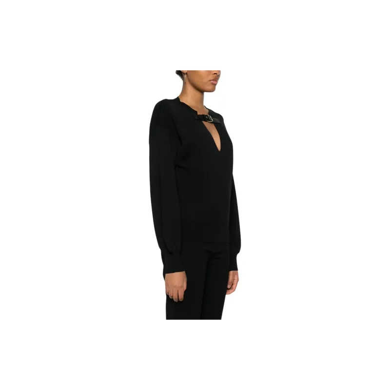 LIU·JO Strap Detailed V Neck Jumper-3