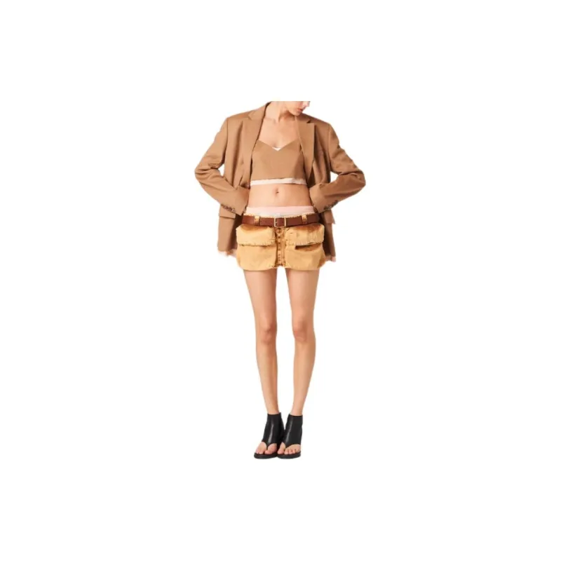 MIU MIU SS23 Cargo Short Skirts Women's Cognac-1