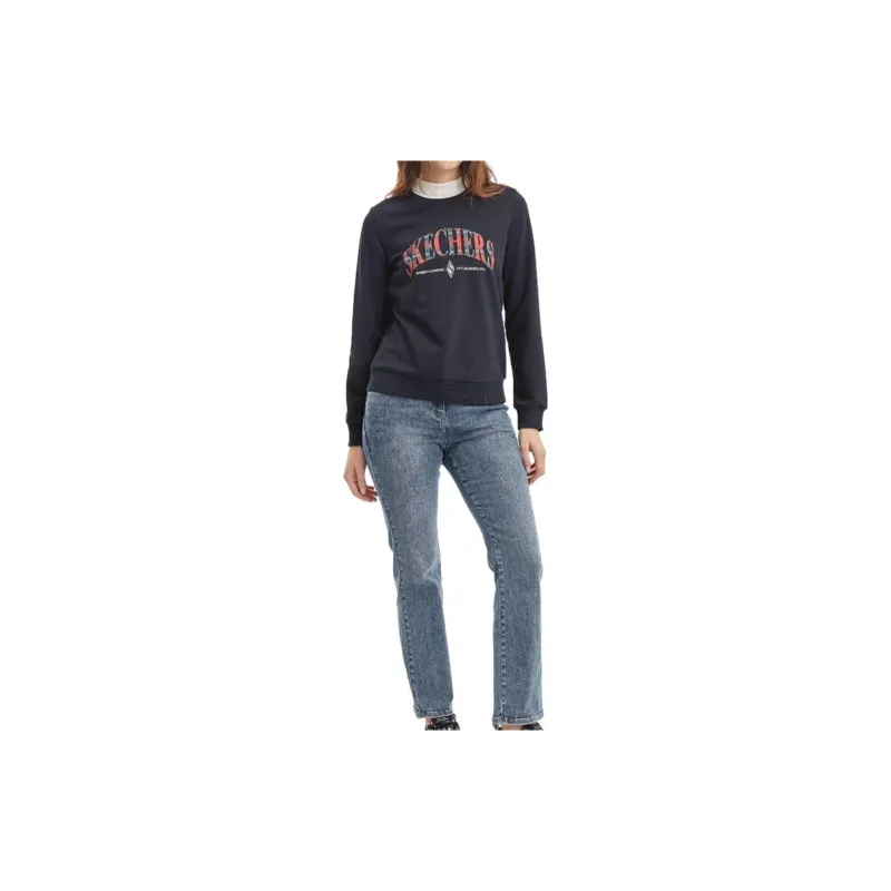 Skechers Elegant Diamond Collection Sports Lifestyle Collection Jeans Women's Light Denim Blue Gray-1