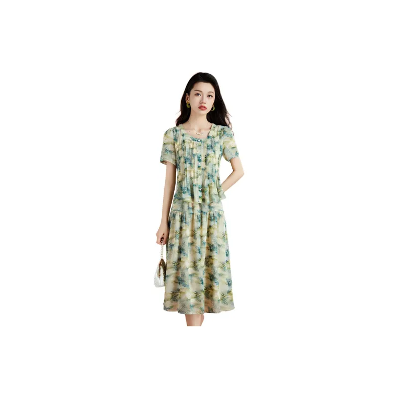 Mylan Short Sleeved Dresses Women's Blue-3