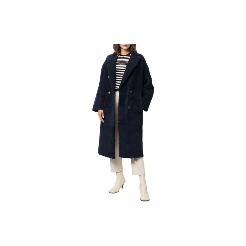 Blancha Double breasted Reversible Shearling Coat-1