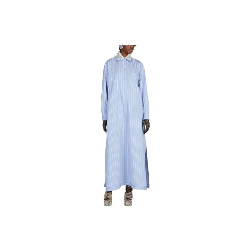 GUCCI Striped Maxi Shirt Dress-1