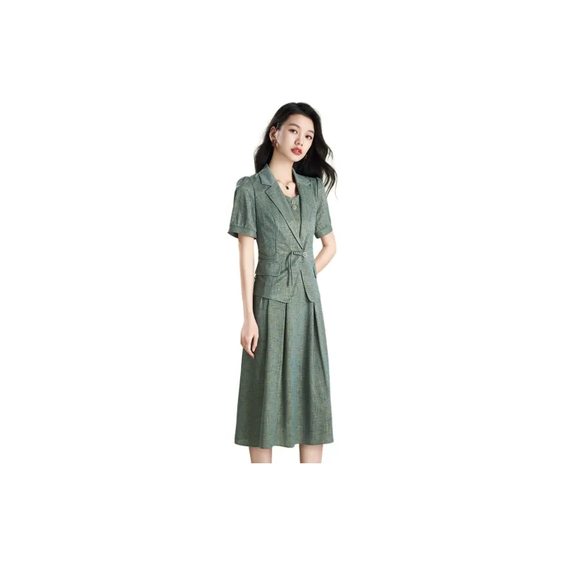 Mylan Two Piece Skirt Sets Women's Green-1