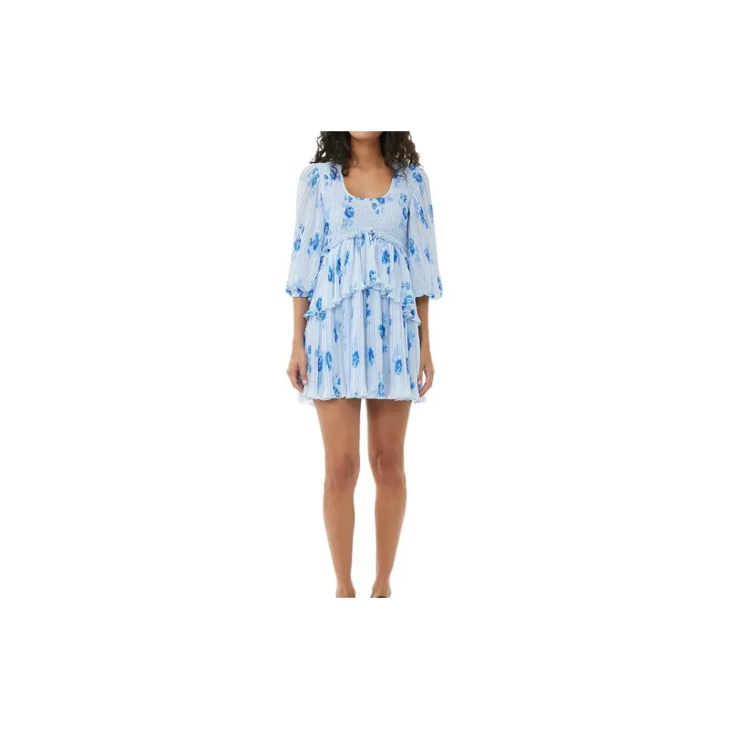 GANNI Allover Floral Printed Mini Dress-4