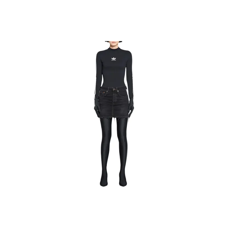Balenciaga x Adidas Originals Casual Short Skirts Women's Black-2