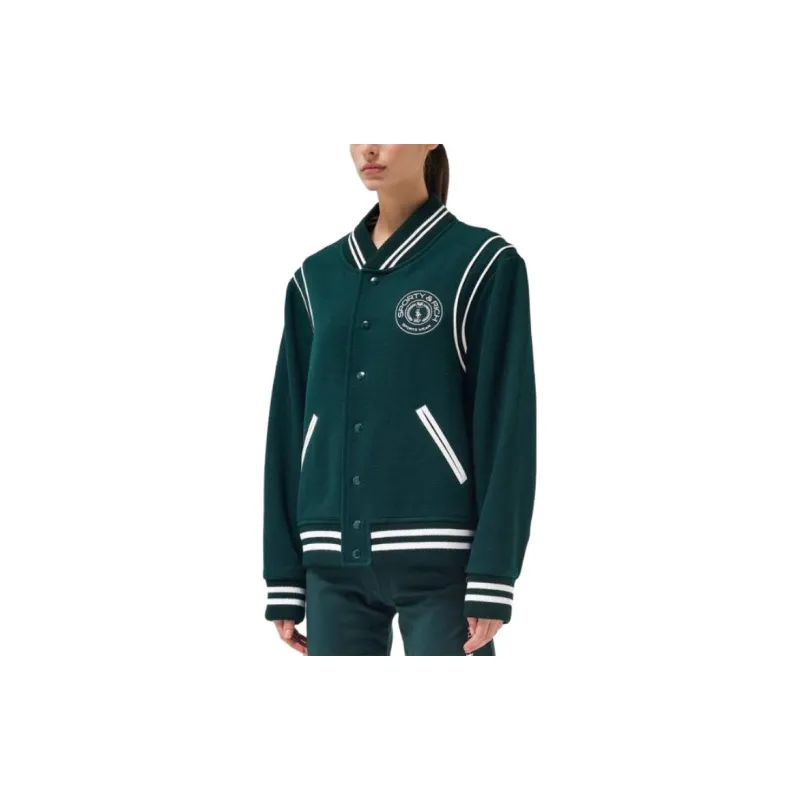SPORTY & RICH Logo Embroidered Varsity Jacket-2