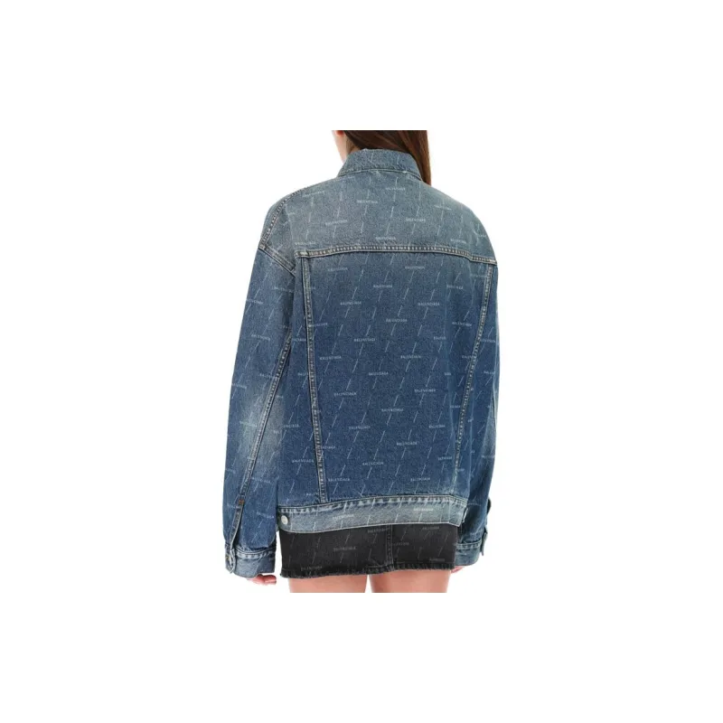 Balenciaga Large Fit Denim Jacket 'Authentic Dark Blue'-4