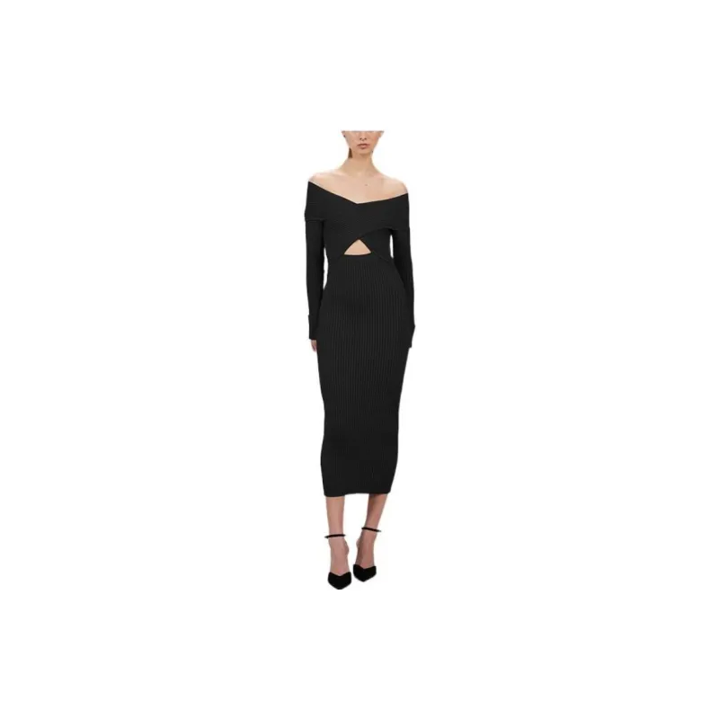 Self portrait Long Sleeved Dresses Women's Black-1