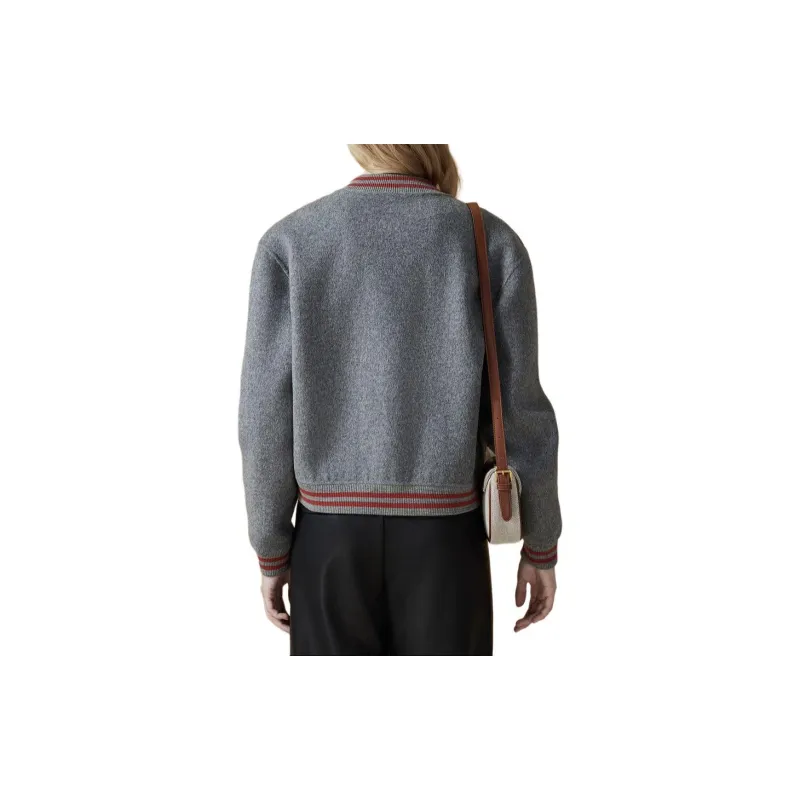 DKNY Baseball Jacket Women's Gray-3