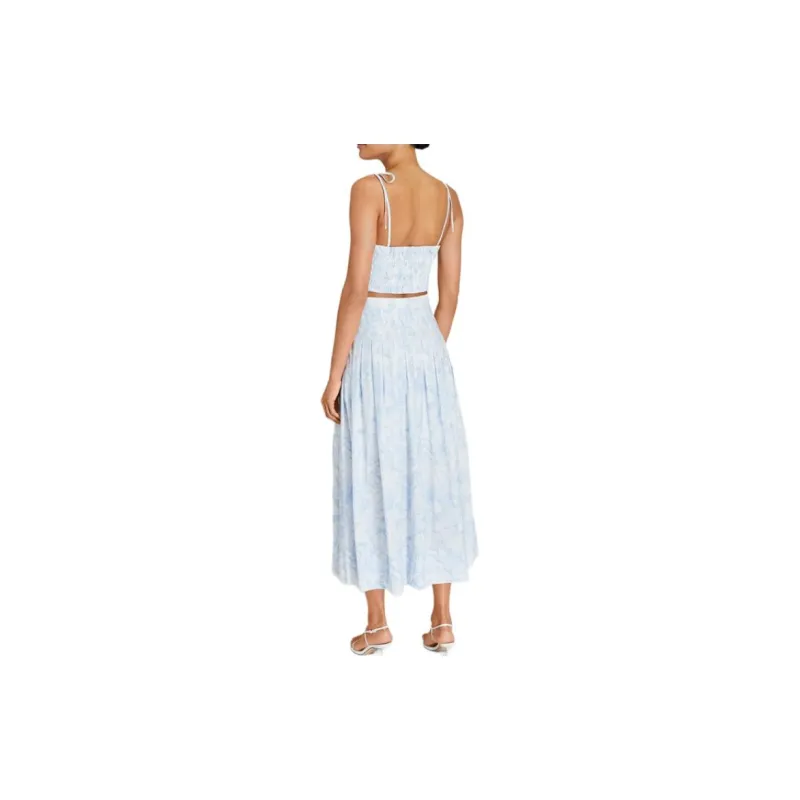 CLUB MONACO Casual Long Skirts Women's Blue White Print-4