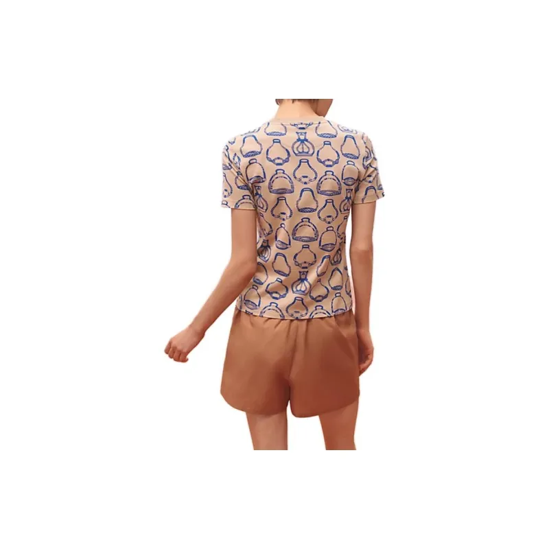HERMES SS23 Regular T Shirt Women's White Beige-3