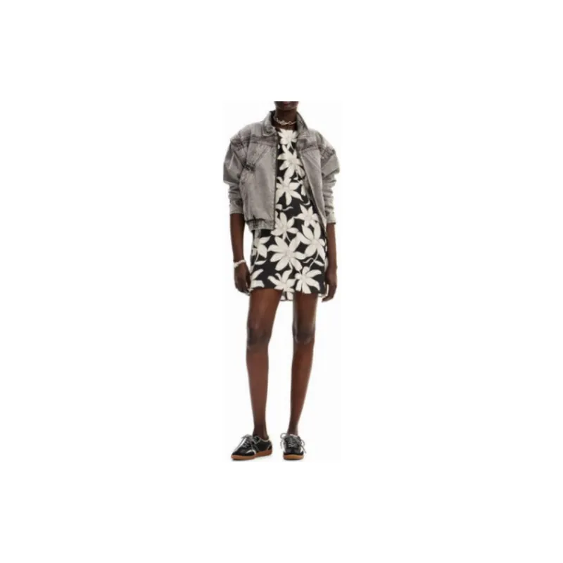 Desigual Short Sleeved Dress Women's Black-4
