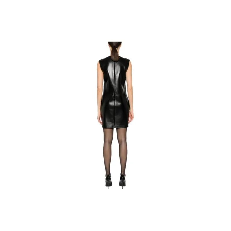 SAINT LAURENT Sleeveless Leather Minidress-3