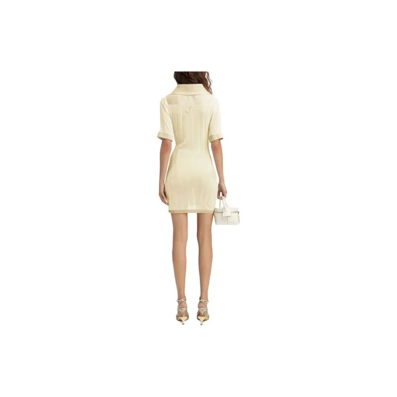 Jacquemus Knitted Mini Shirt Dress-3