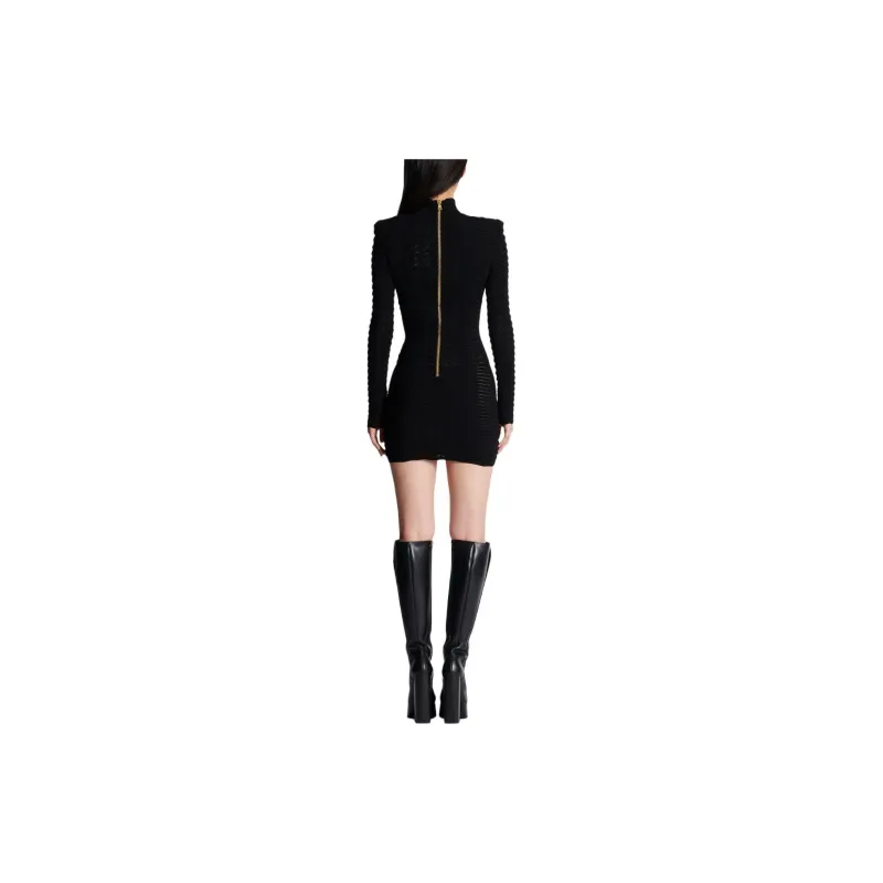 BALMAIN Knit High Neck Dress-3