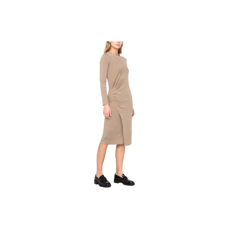VINCE Gathered Long Sleeve Midi Dress-3