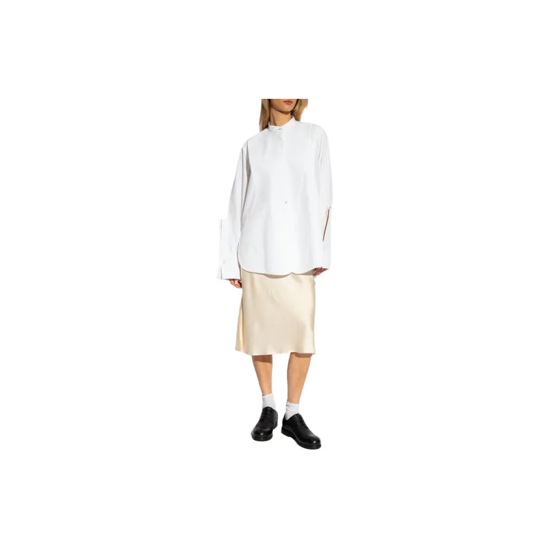 JIL SANDER Flared Satined Midi Skirt-1