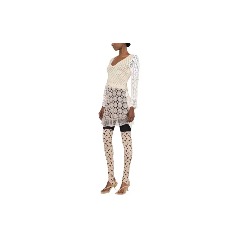 Marine Serre Knitted Lace Panelled Mini Dress-1