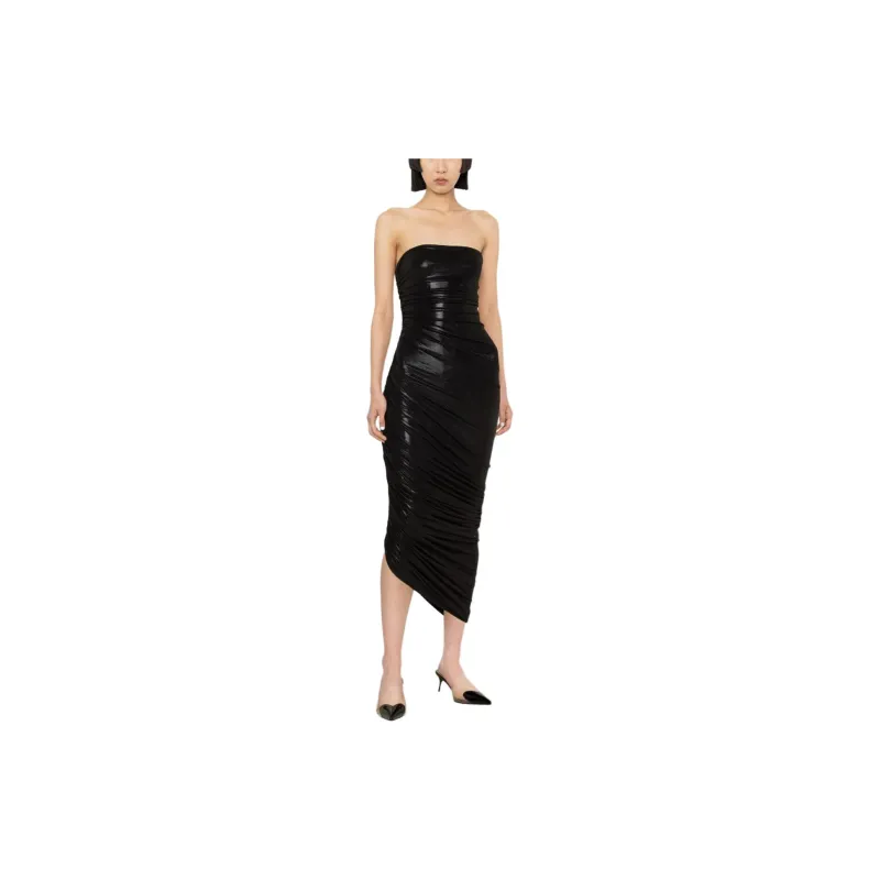 NORMA KAMALI Diana Shirred Midi Dress-2