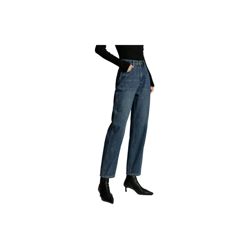 Initial Language Jeans Women's Denim Dark Blue-2