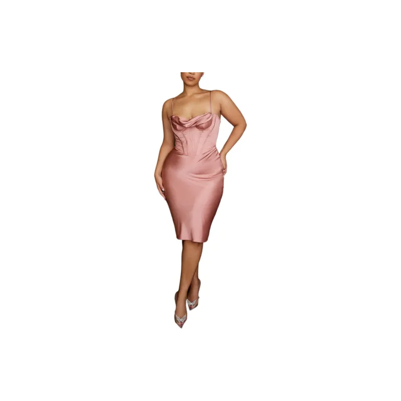 HOUSE OF CB Myrna Slip Dresses Women's Rose/Rose-8