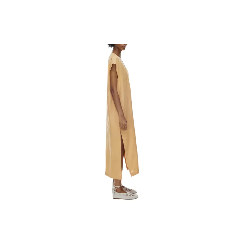 ARITZIA Little Moon Puerto Linen Dress Short-Sleeved Dresses Women's Soft Apricot Peach/Soft Apricot Peach-4