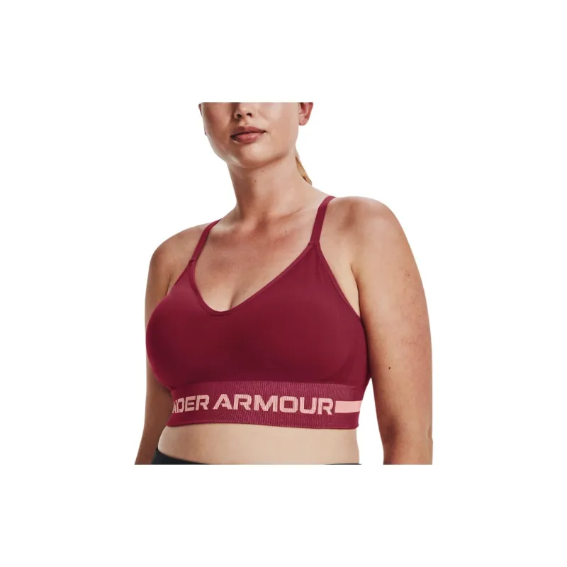 Under Armour Seamless Low Long Sports Bra Sports Underwear Women's Pink Beach-4