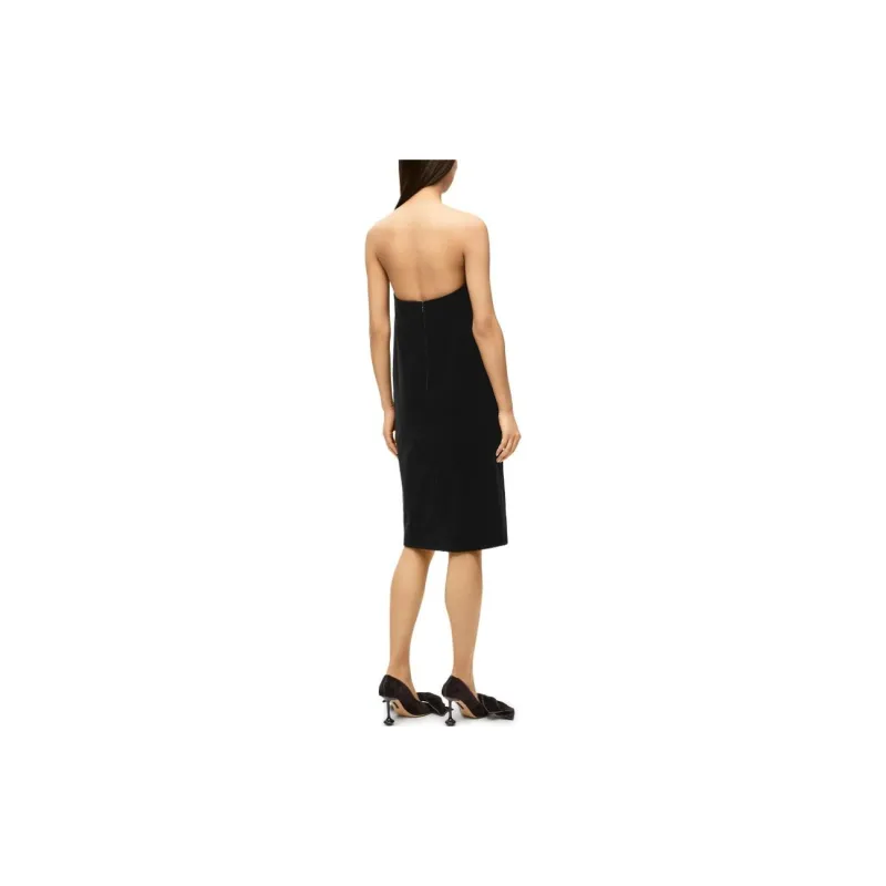 LOEWE Bustier Dress In Cotton Velvet Black-2