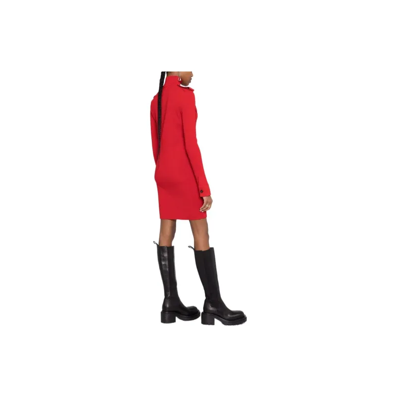 Bottega Veneta Long Sleeved Dresses Women's Red-2